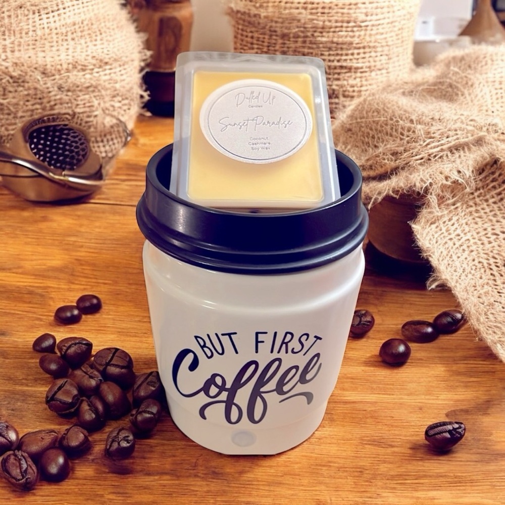 “But First Coffee” Wax Melt Warmer | Electric Candle Warmer | Coffee Cup